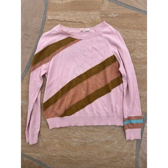 Anthropologie Moth Pink Abstract Design Sweater Size Medium - Picture 1 of 4